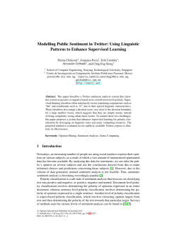Modelling Public Sentiment in Twitter