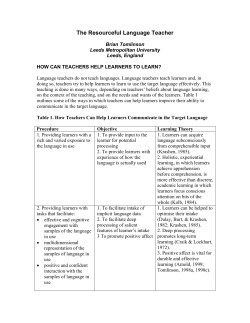 The Resourceful Teacher - TESOL International Association