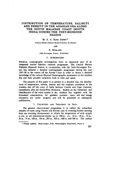 DISTRIBUTION OF TEMPERATURE, SALINITY AND DENSITY IN