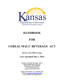Handbook for the Cereal Malt Beverage Act