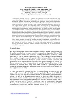 Getting Synonym Candidates from Raw Data in the English Lexical