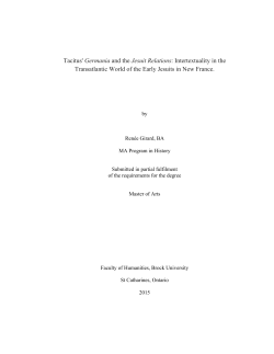 Tacitus` Germania and the Jesuit Relations: Intertextuality in the
