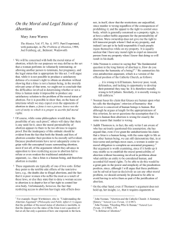 On the Moral and Legal Status of Abortion
