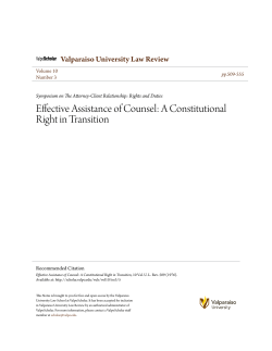 Effective Assistance of Counsel: A Constitutional Right in Transition