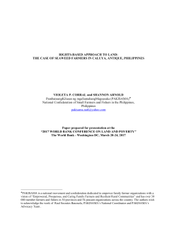 RIGHTS-BASED APPROACH TO LAND: THE CASE OF SEAWEED