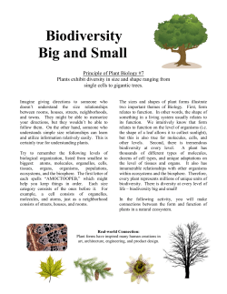 Biodiversity Big and Small - American Society of Plant Biologists