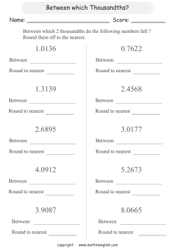 Between which Thousandths?
