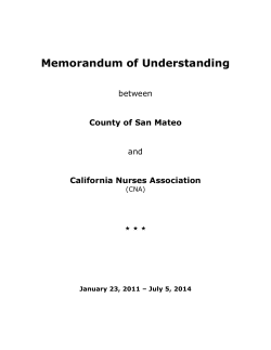 Memorandum of Understanding - San Mateo County HR