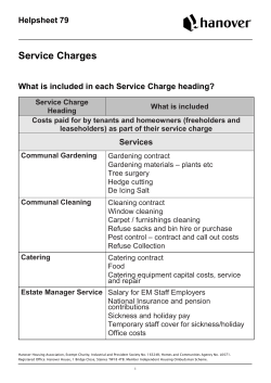 Service Charges What Is Included Helpsheet 79