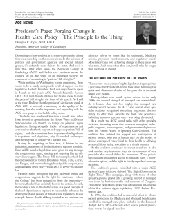 President`s Page: Forging Change in Health Care Policy