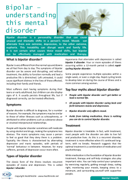 Bipolar &ndash; understanding this mental disorder