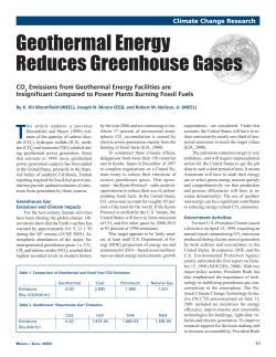 Geothermal Energy Reduces Greenhouse Gases