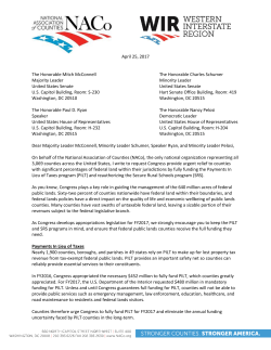 letter to congressional leadership