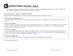Essential Standards: Biology Unpacked Content
