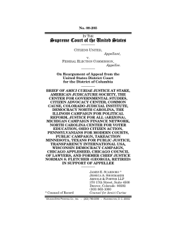 Justice at Stake - Citizens United Vs Federal Election Commission