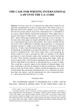THE CASE FOR WRITING INTERNATIONAL LAW INTO THE U.S.