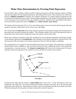 Molar Mass Determination by Freezing Point