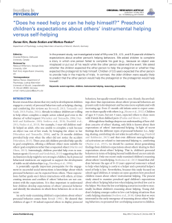 "Does he need help or can he help himself?" Preschool children`s