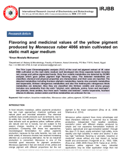 Flavoring and medicinal values of the yellow pigment produced by