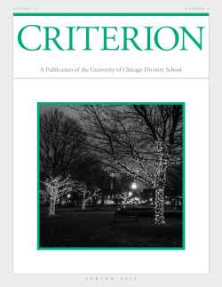 Spring 2015 - The University of Chicago Divinity School