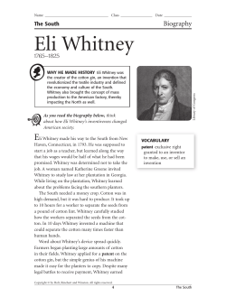 Eli Whitney Bio