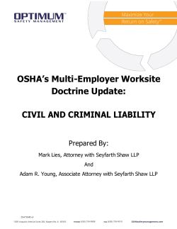 OSHA׳s Multi-Employer Worksite Doctrine Update: