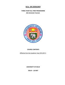 B.Sc. (H) ZOOLOGY - University of Delhi