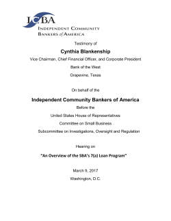Cynthia Blankenship - The Independent Community Bankers of