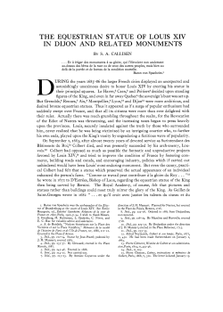 The Equestrian Statue of Louis XIV in Dijon and Related Monuments