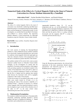 Numerical Study of the Effect of a Vertical Magnetic Field on the