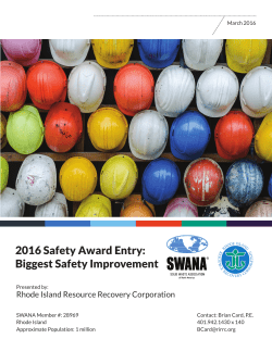2016 Safety Award Entry: Biggest Safety Improvement