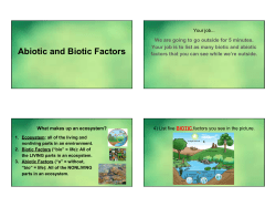 Abiotic and Biotic Factors
