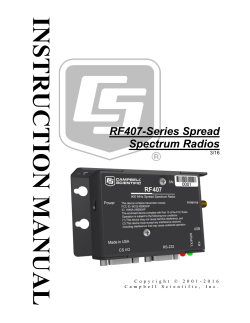 RF407-Series Spread Spectrum Radios manual