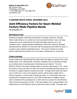Seam Joint Efficiency Factors for Factory Pipeline Bends