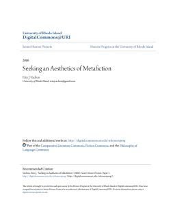 Seeking an Aesthetics of Metafiction
