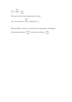 tanx y = sinx cosx y = sinx ycosx The reason for this is