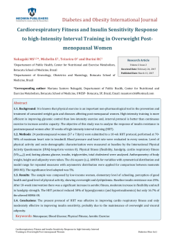. Cardiorespiratory Fitness and Insulin Sensitivity Response to high
