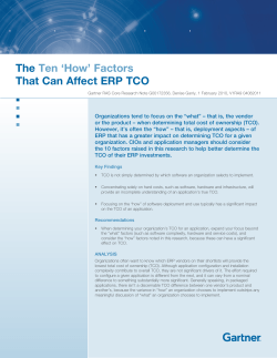 The Ten `How` Factors That Can Affect ERP TCO