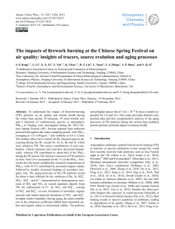 The impacts of firework burning at the Chinese Spring Festival on air