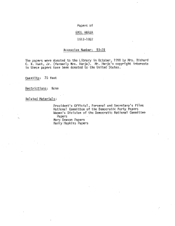 Papers: Executive Director, Democratic National Committee, 1932-37