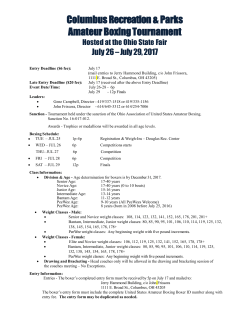 Boxing entry form and information