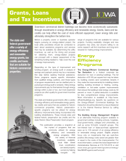 Grants, Loans and Tax Incentives