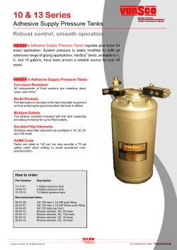 Adhesive Supply Pressure Tanks