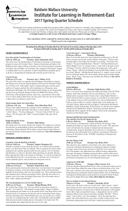 Course Schedule - Baldwin Wallace University