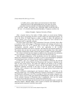 E. PAPPA (2013), EARLY IRON AGE EXCHANGE IN THE WEST