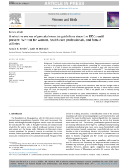 A selective review of prenatal exercise guidelines since the 1950s