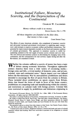 Institutional Failure, Monetary Scarcity, and the Depreciation of the