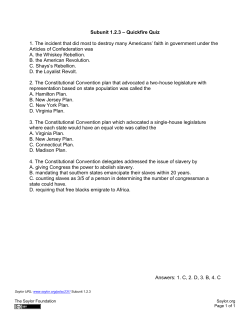 Subunit 1.2.3 &ndash; Quickfire Quiz 1. The incident that did most to