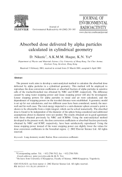 Absorbed dose delivered by alpha particles calculated in cylindrical