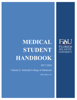 medical student handbook - Charles E. Schmidt College of Medicine